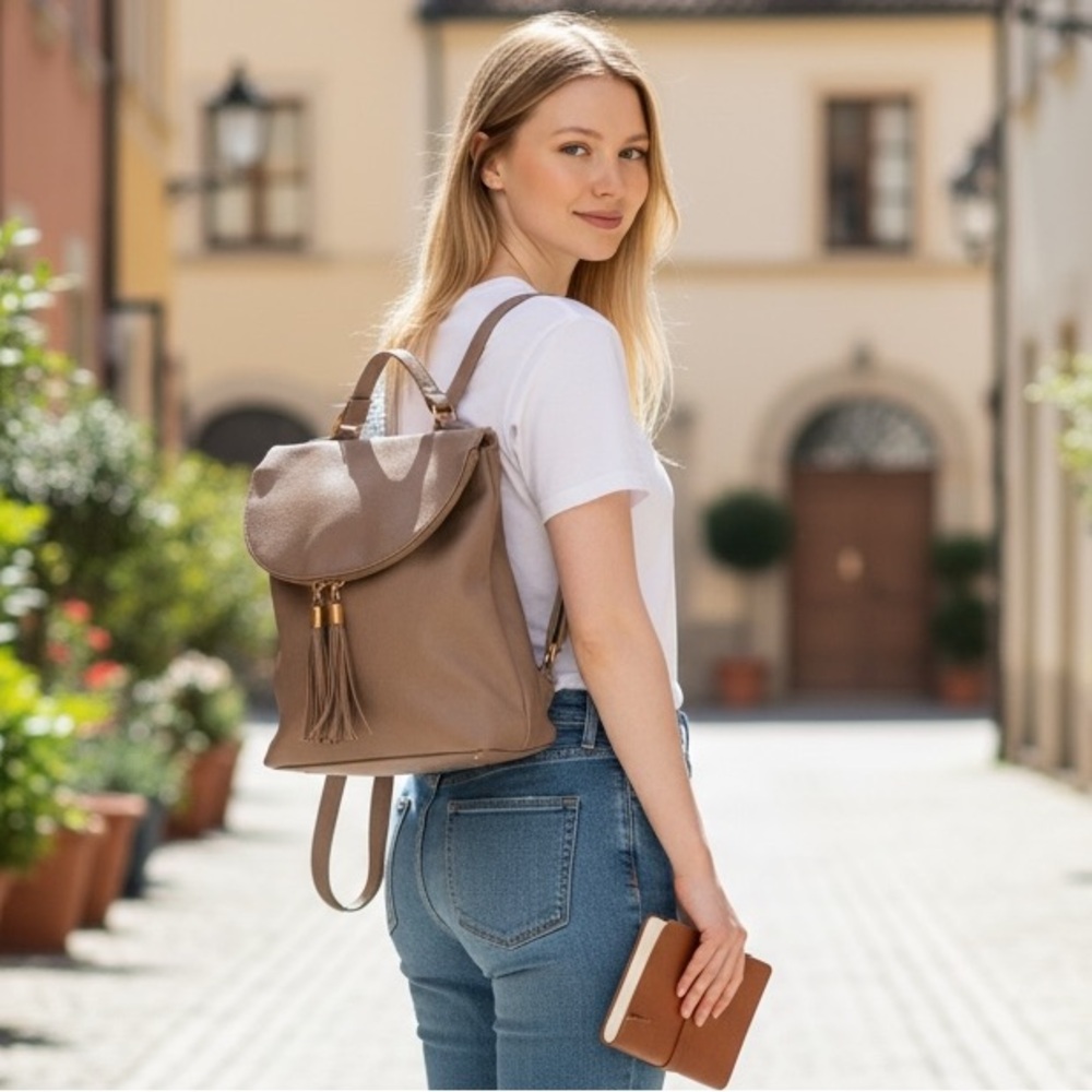 Emperia Taupe Vegan Leather  Women's Backpack (NWT)